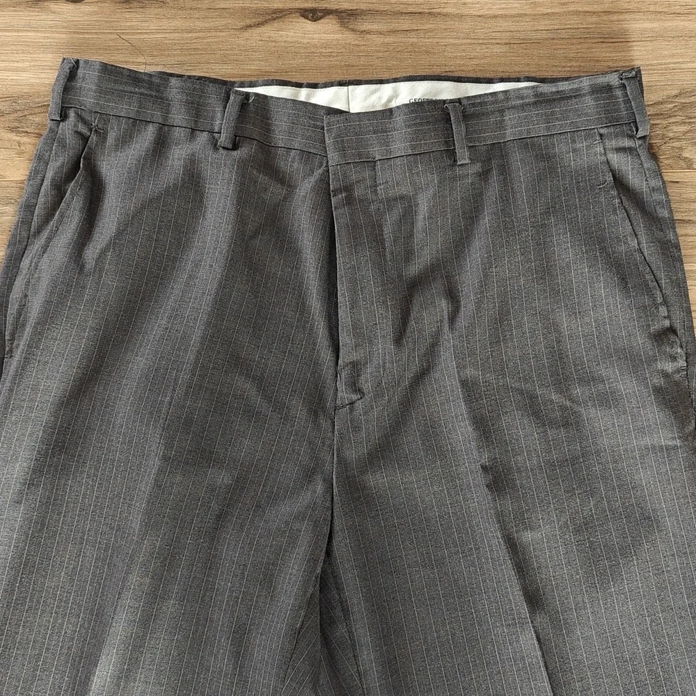 EUC Men's Gray Pinstripe Dress Pants - Picture 3 of 8
